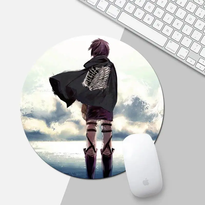 

Attack On Titan anime Rubber Mouse Durable Desktop Mousepad Game Office Work Round Mouse Mat pad XL slip Laptop Cushion mousepad