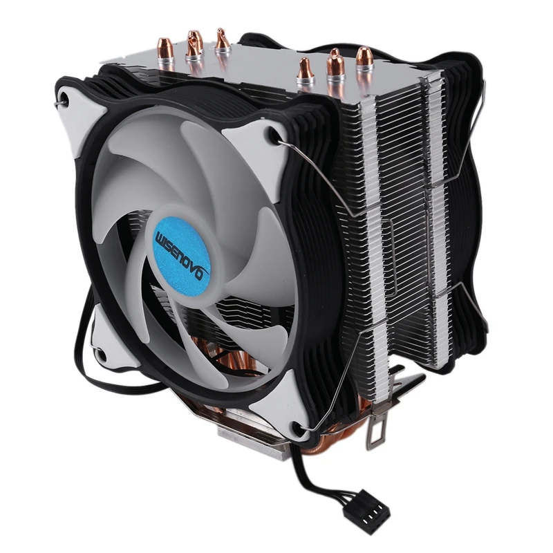 WISENOVO T400 CPU Cooler 4 Pin Copper Tube 12cm Silent Dual Fan Suitable for AMD/1150/1151/1155/1156/775/1366 | Компьютеры и офис