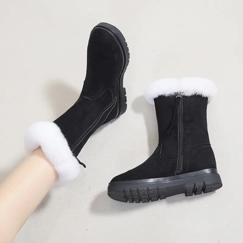 NEW Boots 2020 Black 35 40 Size Flock Snow Boots Plush Boots Female Women Shoes Women Fashion and Keep Warm Winter Boots Women NEW Boots 2020 Black 35 40 Size Flock Snow Boots Plush Boots Female Women Shoes Women Fashion and Keep Warm Winter Boots Women