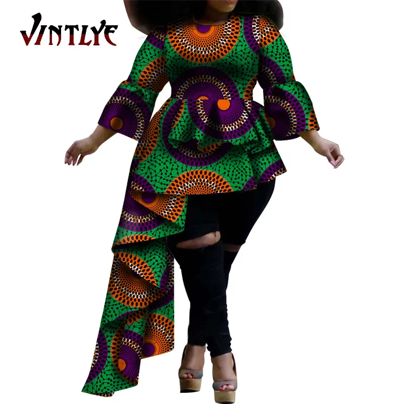 В африканском стиле Топ для женщин 100% Воск Принт ткани размера плюс сексуальная