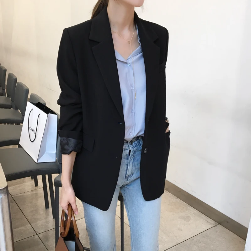 

FY001 Black casual blazer female loose wild spring and autumn new style.