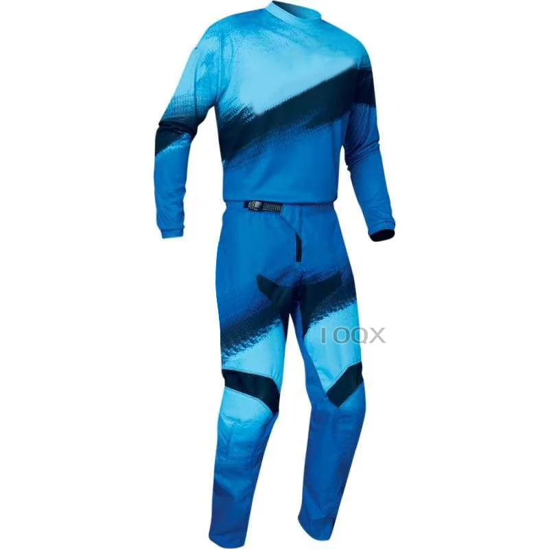 

Комплект одежды для езды по бездорожью, голубые трикотажные брюки для мотокросса, квадроцикла, внедорожника, диртбайка, 2021