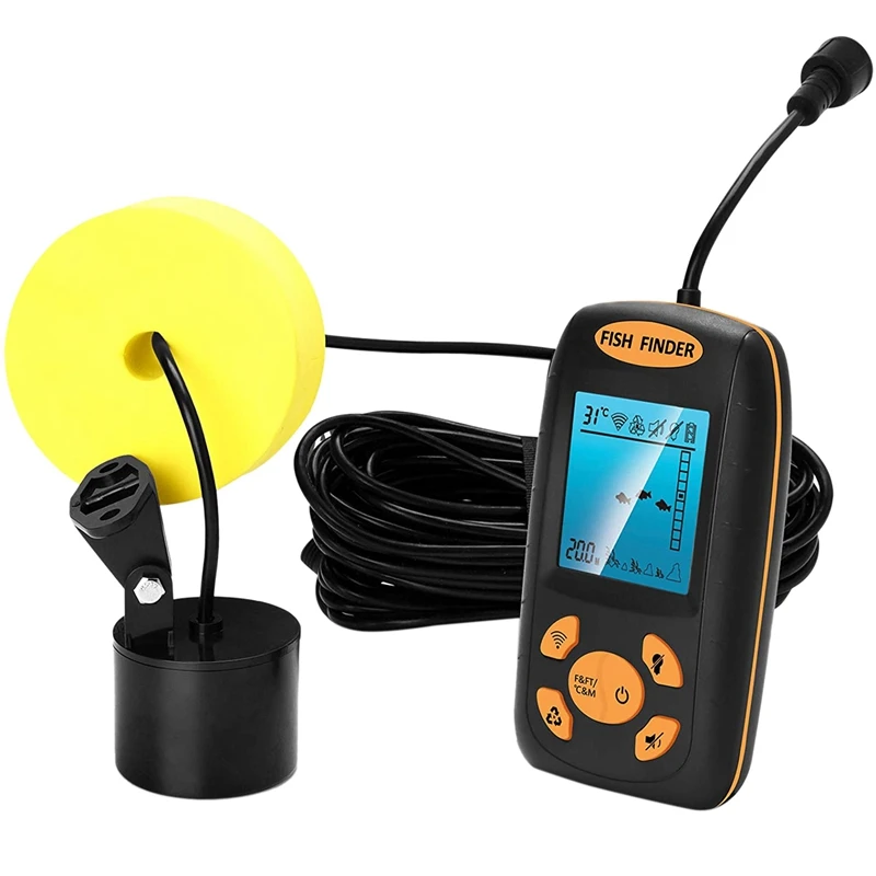 

Fish Finder Portable Boat Depth Fishing Handheld Fish Finders Depth with Sonar Transducer and LCD Display
