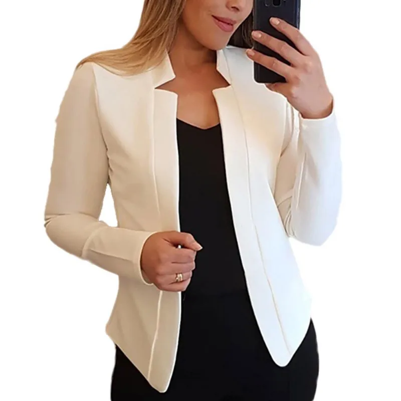

Women Office Work Wear Elegant Ladies Commute Style Long Sleeves Business Cardigan Jacket Female Suit