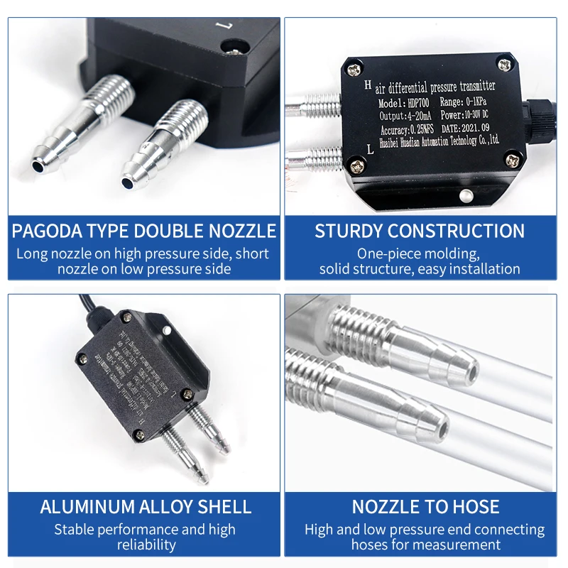 Дифференциальный датчик давления воздуха в трубопроводе 4-20 мА rs485 0-10 В