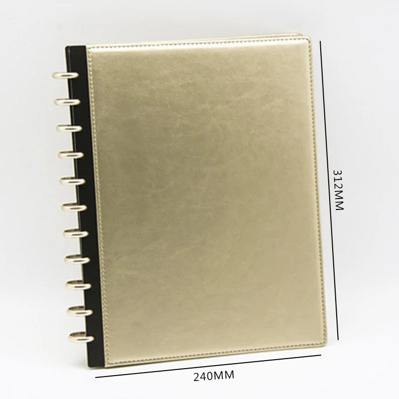 Новый кожаный блокнот А4 с грибным отверстием металлическим кольцом и кожаным