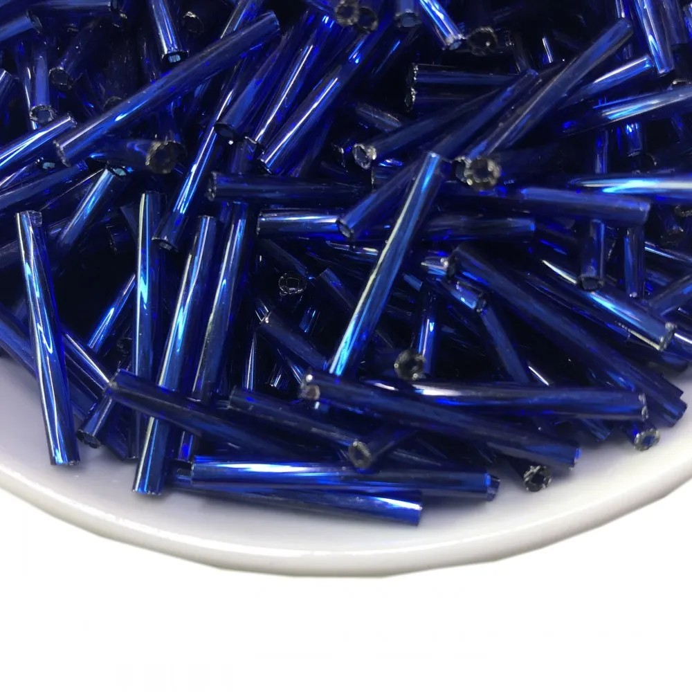 25 mm long gold or silver black color glass twisted bugle seed beads for beaded decorative garment | Дом и сад