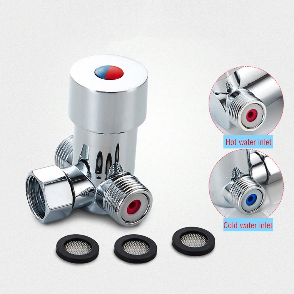 Медный клапан с термостатом регулирующий для горячей и холодной воды смеситель