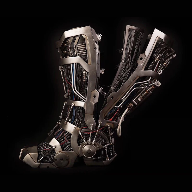 Круто! 1:1 механические ботинки из смолы и металла несколько светильник ких