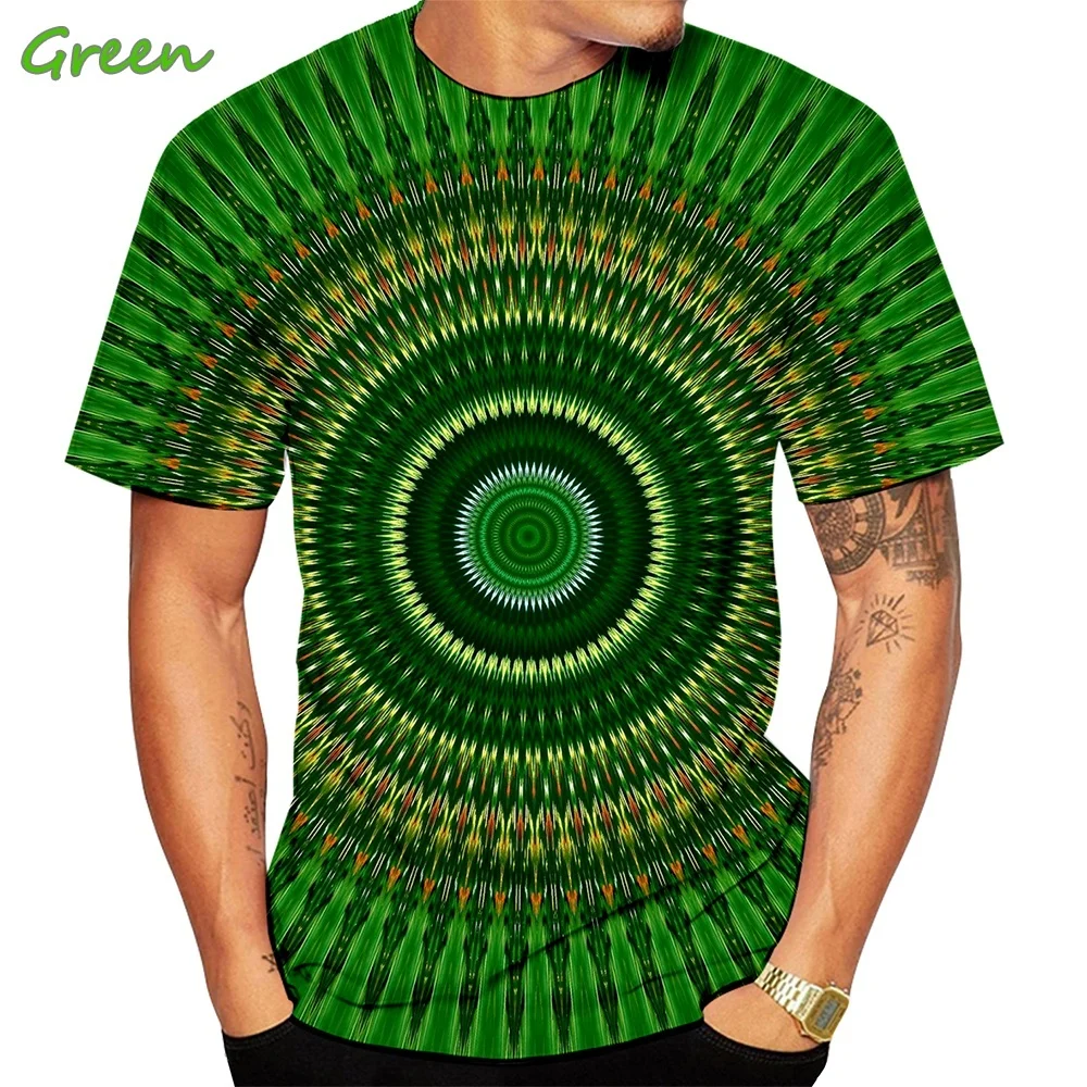 

New Fashion 3D t-shirts Men short Sleeve 3D Art Printed tshirt fractal spiral tops tee Plus Size XS-5XL