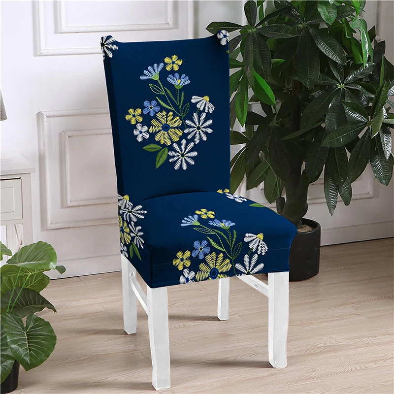 Чехол на стул с вышивкой и принтом большие эластичные чехлы сиденья Офисная