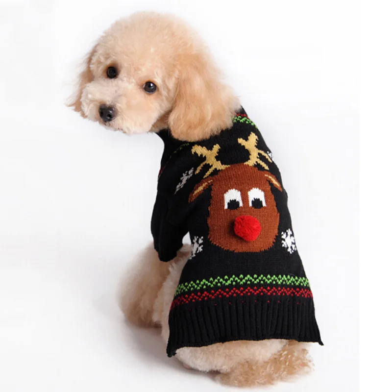 

Pet Clothes Christmas Pet Sweater Red Nose Elk Pet Dog Clothes Christmas Dog Sweater Elk Dog Vest Pet Supplies Dog Clothes