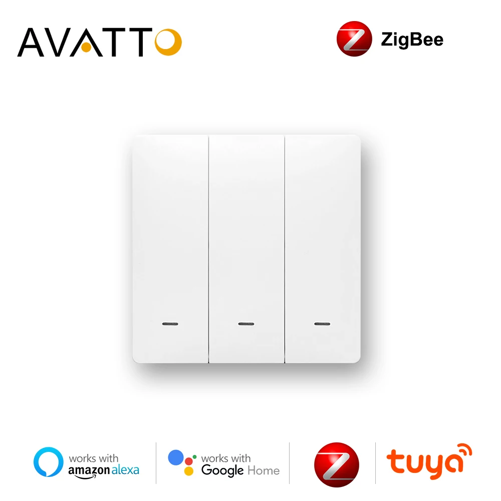 AVATTO Tuya Zigbee переключатель с/без нейтральный смарт Беспроводной ЕС Стандартный 2