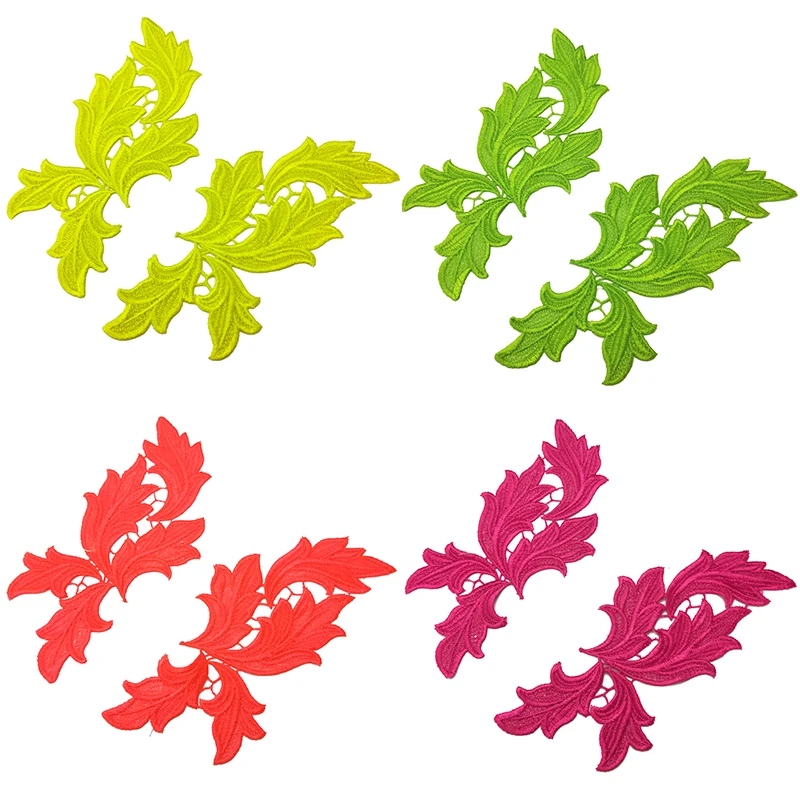 Кружевные нашивки с цветочной вышивкой свадебные платья воротником Аппликации