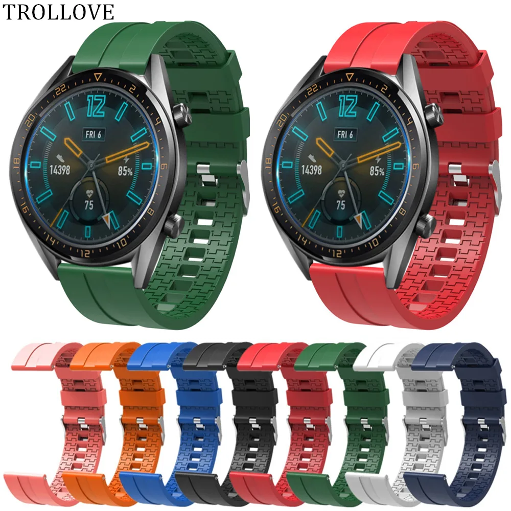 Ремешок для часов классический Samsung Gear sport S2 S3 22/20 мм huawei GT 2 42/46 galaxy watch active 40/44