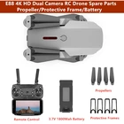 Запасные части для дрона E88 WIFI FPV 4K + 1080P, двойная камера, 3,7 в, 1800 мА  ч, аккумуляторпульт дистанционного управленияпропеллерыЗащитные рамы