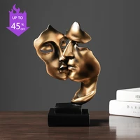 nordic modern home decor resin statue gold abstract character home decor statue and sculpture figures desktop ornaments