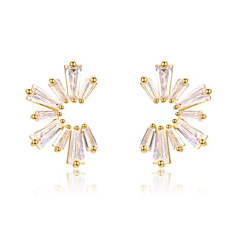 Jinzeyi корейский стиль серьги гвоздики для женщин Маргаритка розовое золото