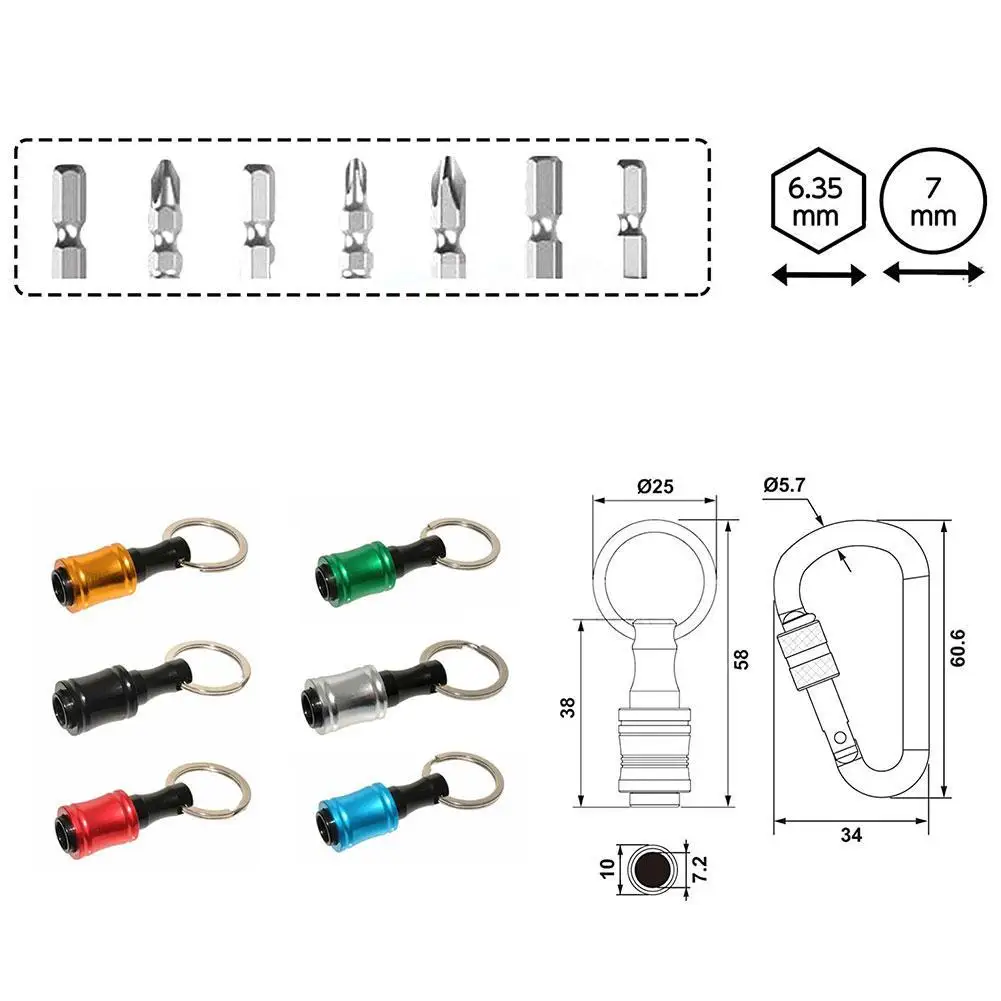 

6Pcs Color Extension Rod Bit Extension Rod Set 1/4 Hexagon Shank Drill Bit Storage Extension Rod Home Tool Accessories