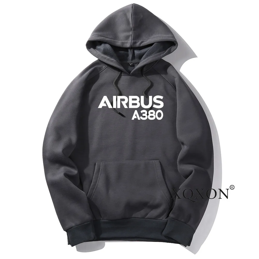 

XQXON- Autumn Winter Men Hoodie Sweatshirt High-quality Man Hooded Sweatshirt Airbus A380 Print Eu/Us Size 8 Colors Hoodies H721