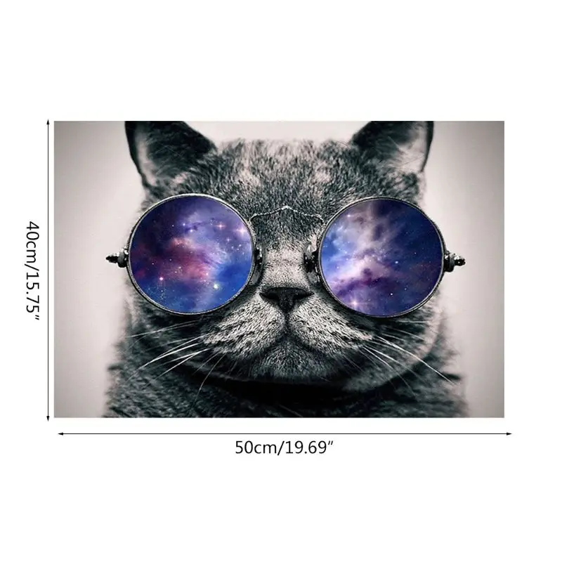 

Eyeglass Cat Digital Oil Painting By Numbers Canvas Wall Picture DIY Hand Painted No Frame Home Decor for Adults Beginner