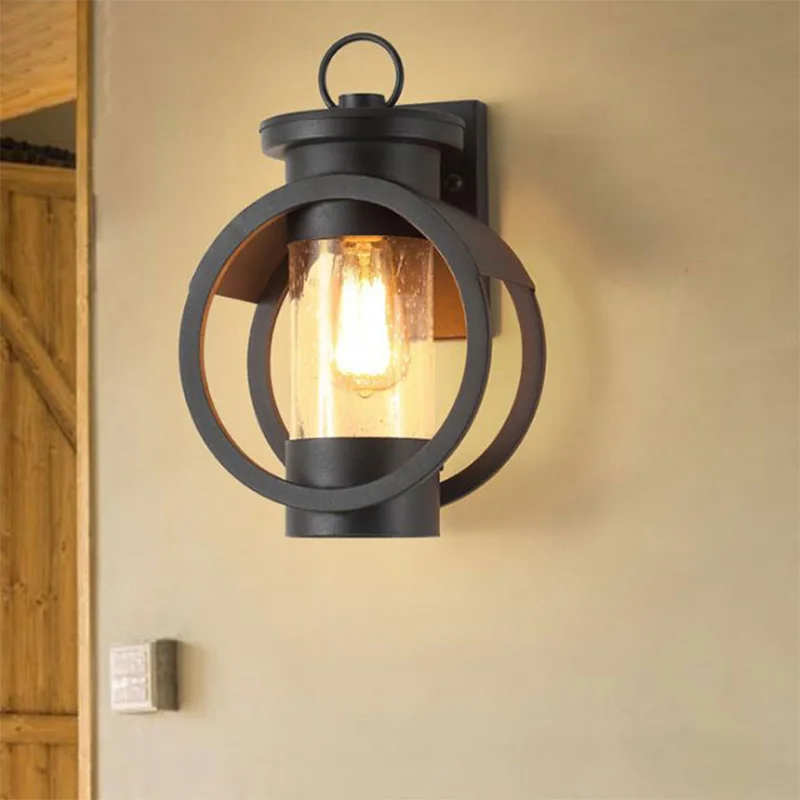 売る のライト、外装ledウォールランタン、マットブラック屋外屋内の壁燭台、4ワットフィラメントエジソンledウォールマウント燭台ポーチランプ