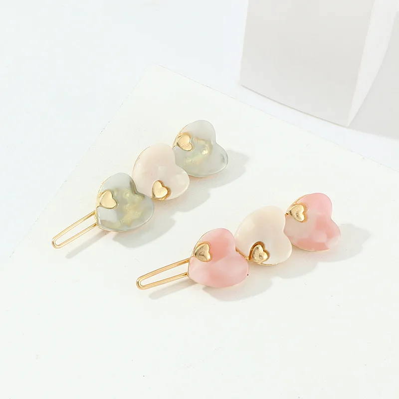 Заколки для волос с милым сердцем девочек модные металлические заколки