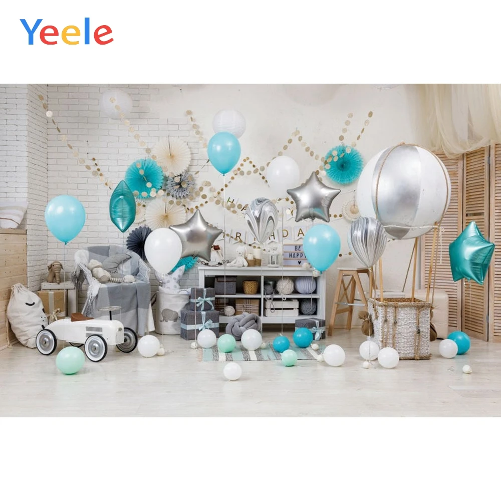 Виниловый фон для детской фотосъемки съемки в фотостудии с воздушными шарами