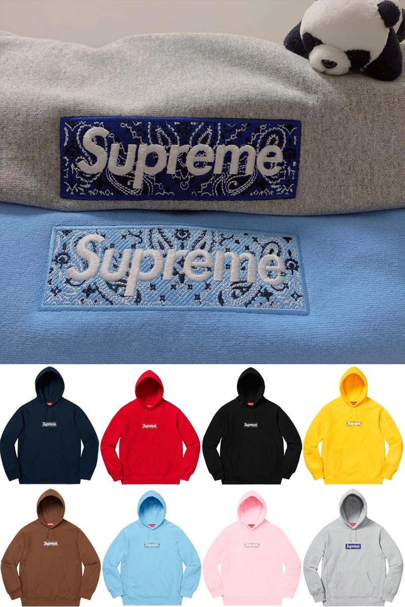 

Supreme Cashew Flower Sweater Men and Women Trendy Brand Ins Loose Hooded Embroidery Classic Box Hoodie Jacket