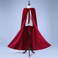 wine red velvet winter women bridal wrap cape wedding coat for bridal wedding cloaks hooded party wraps jacket