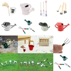 18 видов стилей садовый инструмент, жестяная Лейка для кукольного домика масштаба 112, миниатюрный садовый пейзаж, детская мебель, игрушки, аксессуары сделай сам