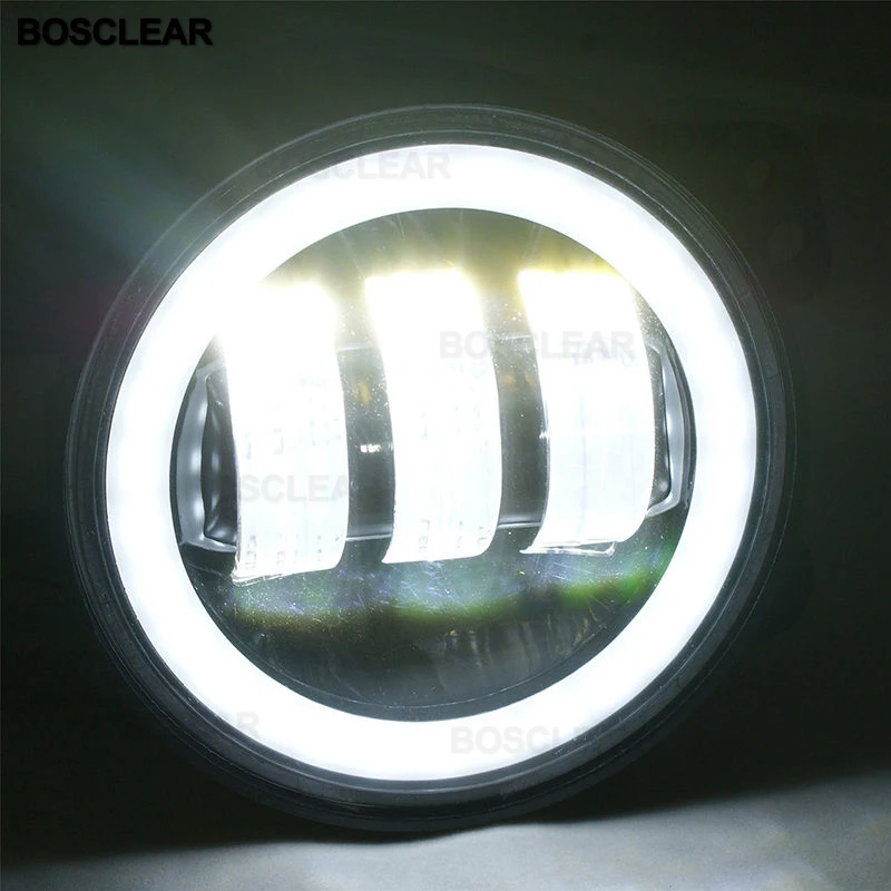 2pcs 4&quot 30W With Halo DRL Lamp LED Fog Light For 2007~2014 Jeep Wrangler JK LJ TJ Rubicon Sahara Dodge Journey Chrysler bosclear |