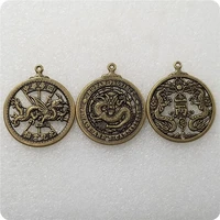 1pcs chinese qing dynasty dragon pattern pure copper pendant