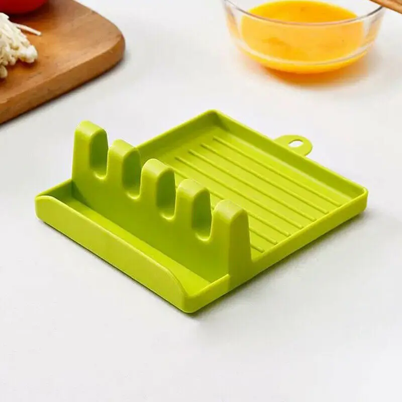 Light Green Кухонные инструменты для приготовления пищи кухонная силиконовая ложка, устойчивая к чашкам, аккуратный держатель, кухонная утварь, многофункциональная посуда для мытья - Color: Light Green