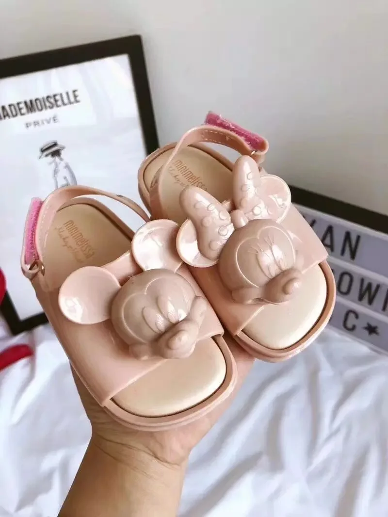 Mini Melissa/ г.; сандалии для мальчиков и девочек с изображением Микки Мауса; детские сандалии; детская обувь с изображением животных; милые сандалии Melissa - Цвет: Розовый