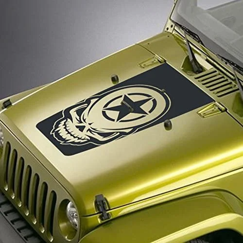 Для капота наклейка подходит для Jeep Wrangler TJ YJ JK армейская звезда череп голова