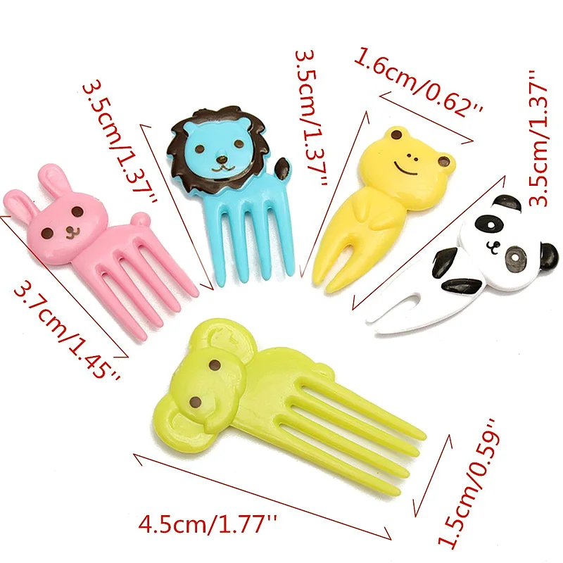 

Cute Kitchen 2 Packs Bento Animal Food Fruit Picks Forks Lunch Box Accessory Decor