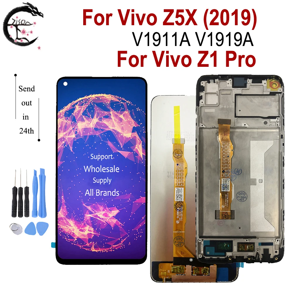 ЖК-дисплей 6,53 дюйма Z5X 2019 с рамкой для Vivo Z5x, V1911A, V1919A, ЖК-дисплей Z1 Pro, сенсорный датчик, дигитайзер в сборе, замена