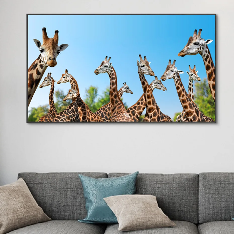

Nordic Giraffe School Wall Art Posters and Prints Wildlife Animals Canvas Paintings Wall Pictures Living Room Home Decoration