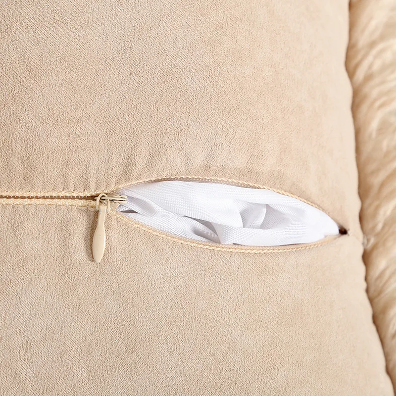 

New Nordic ins wind solid color plush pillowcase imitation beach wool cushion sofa cushion home comfortable bay window cushion