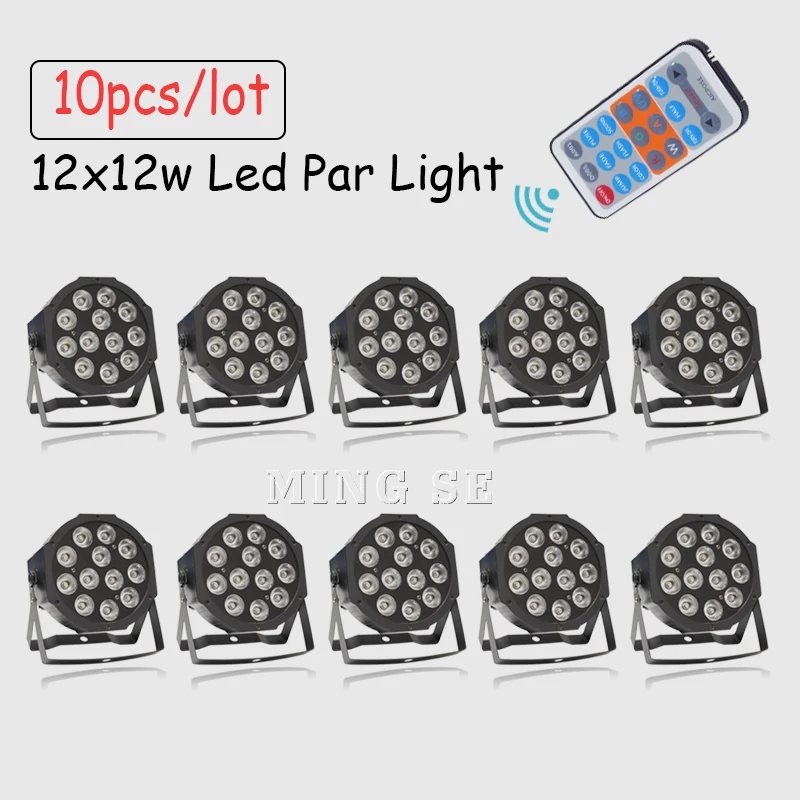 10 шт./лот 12x12 Вт плоский светодиодный светильник par flat White 12*12 плавный RGBW смешивание