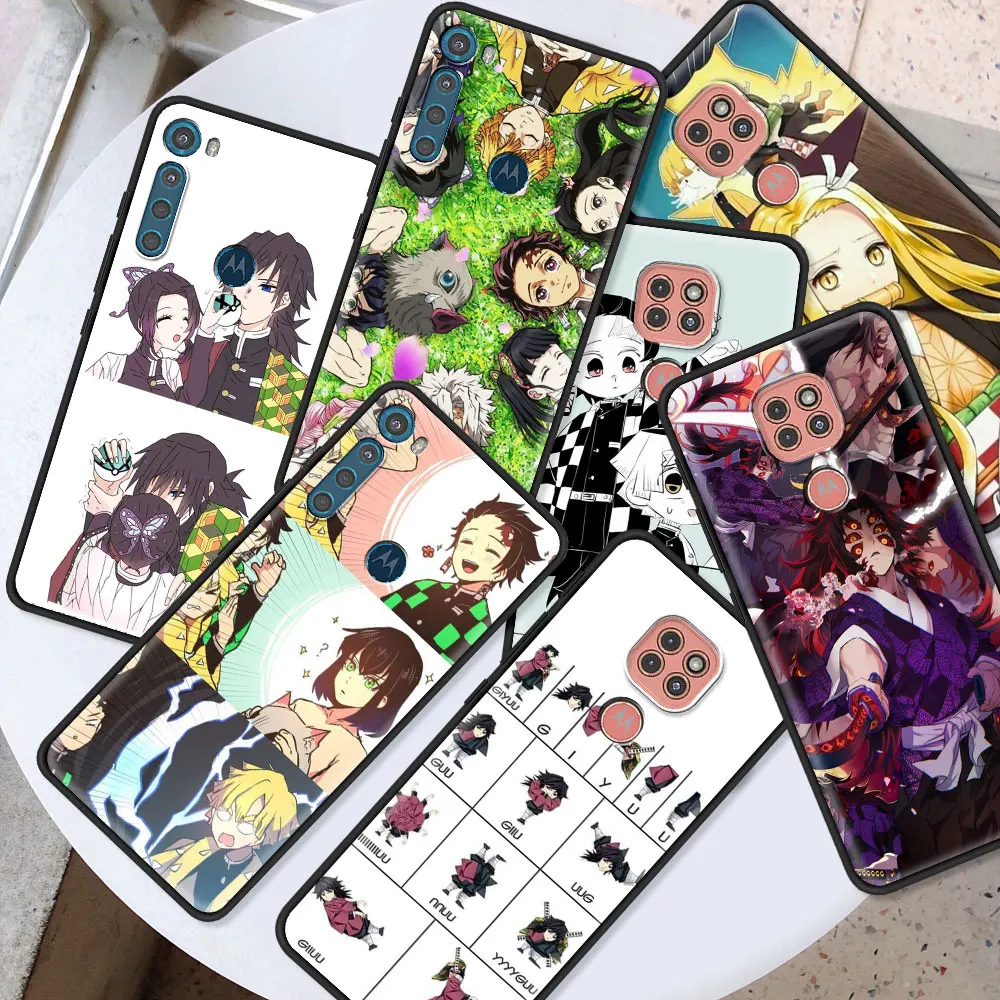 

Phone Case For Moto One Fusion Plus G60 G50 G30 G20 G10 G9 G8 Play Plus Power Lite Fundas Anime Demon Slayer Kimetsu no Yaiba