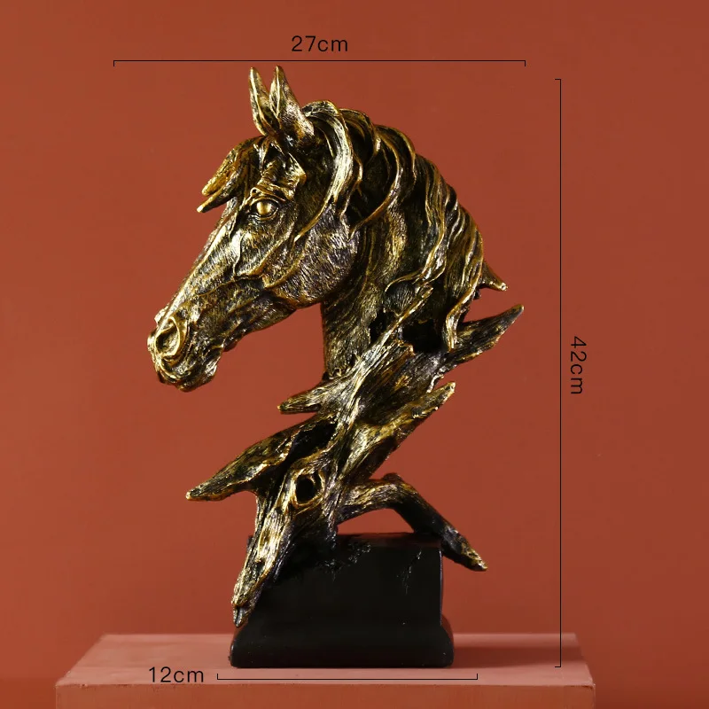 

Retro Craftsmanship Horse Head Abstract Sculpture Home Decoration Accessories for Home Desk Statues for Decoration Horse Statue