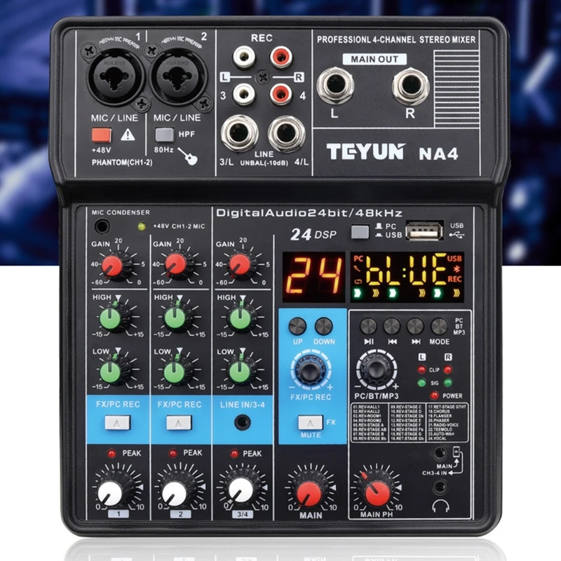 

Портативный звуковой микшер K1KF, микшерный пульт, USB-интерфейс, компьютер, вход 48 В, для использования на улице, в помещении, дома, развлечений