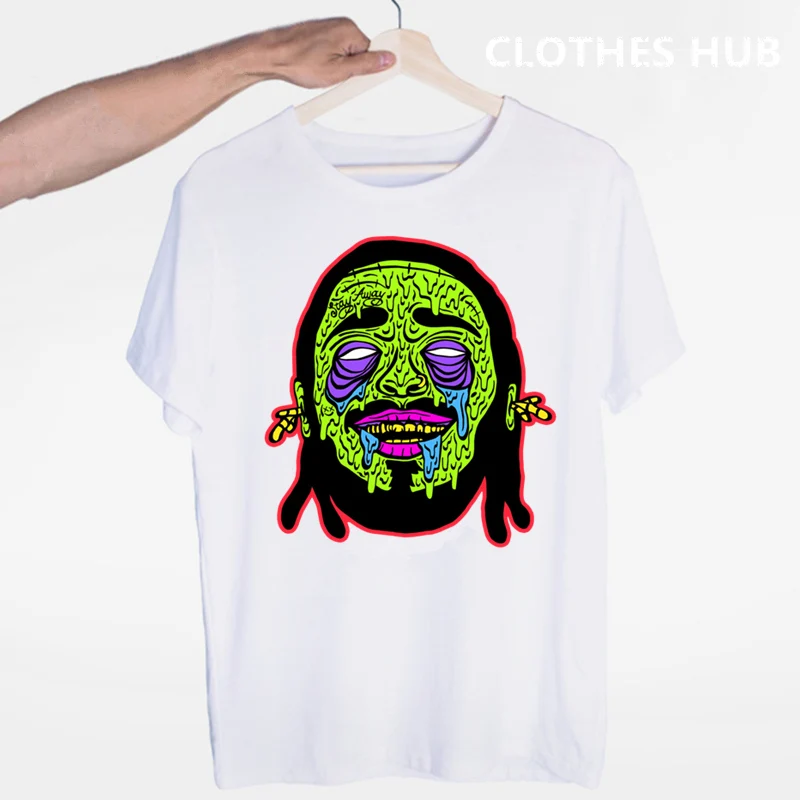 Post Malone Hip Hop T-shirt O-Neck Short Sleeves Summer Casual Fashion Unisex Men And Women Tshirt - Цвет: Хаки
