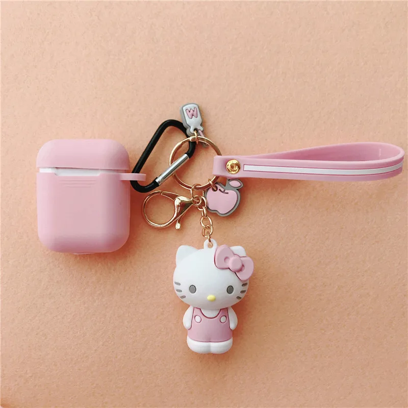Pink 2 Милый мультяшный чехол для AirPods wireless oroll Melody koomi, брелок, беспроводные кожухи головных телефонов, чехол, подвеска для AirPods, 2 аксессуары - Цвет: Pink 2