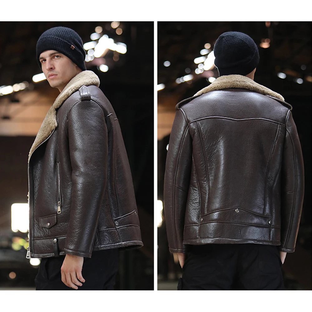 Классический деловой костюм стильная куртка из натуральной овечьей кожи одежда