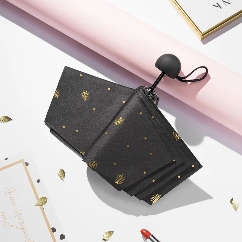 Маленький зонтик от солнца Bronzing Компактный переносной виниловый Зонт 50% с