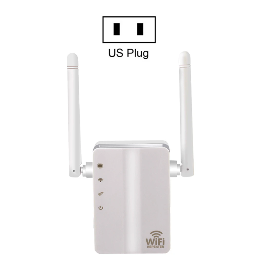 US Plug 300 Мбит/с беспроводной Wi-Fi маршрутизатор беспроводной AC удлинитель маршрутизатор усилитель WPS с 2 антеннами с высоким коэффициентом усиления сети WiFi роутеры - Цвет: US Plug
