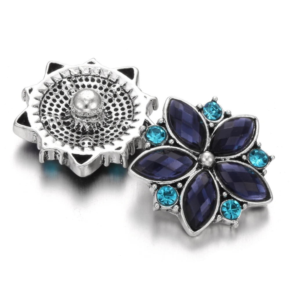 6 шт./Лот 18 мм кнопки ювелирные изделия Стразы металлические подходят DIY браслет